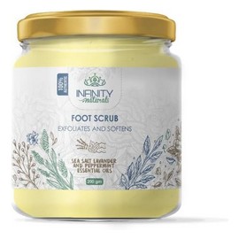 انفينتى ناتشورال مقشر القدم ملح البحر وزيت الافندر والنعناع العطرى برطمان 200 جم