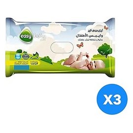 ايزى كير مناديل مبللة اطفال لبنى 40 منديل عرض 3 قطع # offer