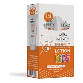 انفينتى صن بلوك spf +45 اطفال لوشن 120 مل عرض 2 قطعة  الجمهور 274 offer