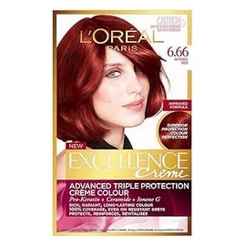 لوريال صبغة اكسلانس كريم احمر كثيف 6.66
