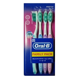 اورال بى  فرشاة اسنان ديلكايت وايت 4 قطعة