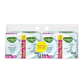 مولبيد مضاد للبكتريا طويل 18 فوطة + 2 فوطة مجانا عرض 2 قطعة offer##