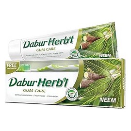 دابر هيربال معجون اسنان بالنيم 140 جم + فرشاة مجانا